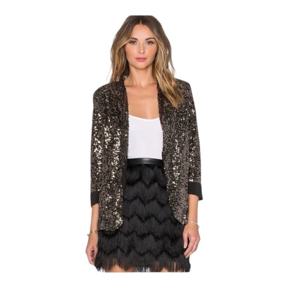 SAM EDELMAN - Gold Sequin Blazer size S - Picture 3 of 16